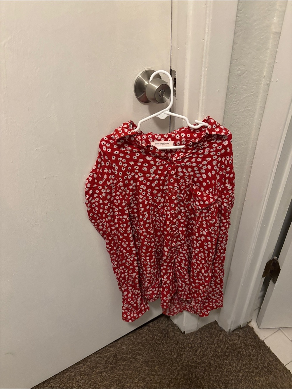 beachlunchlounge Red Daisy Print Top